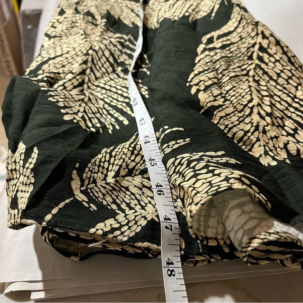 Reiss Colby Tropical Midi Dress with Elasticated Waist in Khaki - Picture 13 of 13